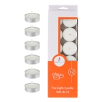 12 pcs Unscented Tea Light Candle - White