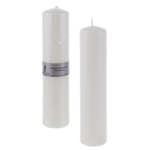 2" x 9" Unscented Dome Top Press Pillar Candle - White