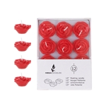 12 pcs 1.5" Unscented Floating Flower Candle in White Box - Red