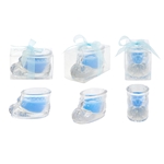 Glass Baby Shoe Scented Candle in Gift Box - Blue