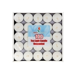 100 pcs Unscented Tea Light Candle in Box - White