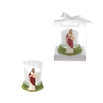 Jesus Poly Resin Candle Set in Gift Box - White