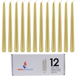 12 pcs 10" Unscented Taper Candle in White Box - Gold