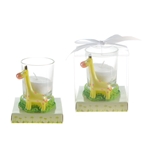 Baby Giraffe Poly Resin Candle Set in Gift Box - White