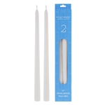 2 pcs 12" Unscented Taper Candle - White