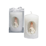 2" x 4" Sweet 16 Lady Poly Resin Pillar Candle in Clear Box - White