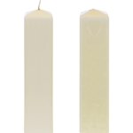 2" x 9" Unscented Dome Top Square Pillar Candle - Ivory