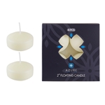 4 pcs 2" Unscented Glazed Floating Disc Candle - Ivory