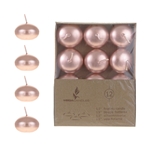 12 pcs 1.5" Unscented Floating Disc Candle in Brown Box - Rose Gold