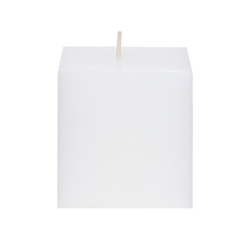 Mega Candles - 3" x 3" Unscented Square Pillar Candle - White