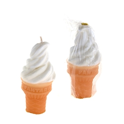 Mega Candles - Ice Cream Cone Candle - White